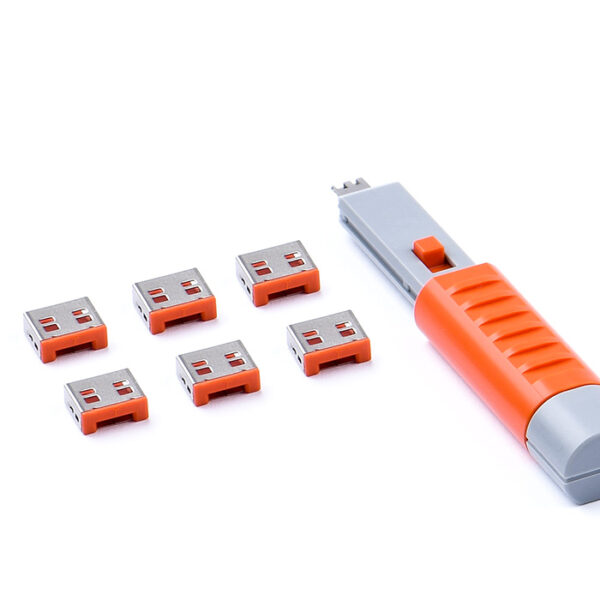 SMARTKEEPER USB Port Blocker Set- Orange | NJ TECH