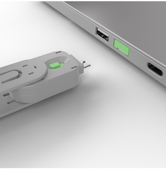 LINDY USB-A Port Blocker _ after use LINDY USB-A Port Blocker _ after use